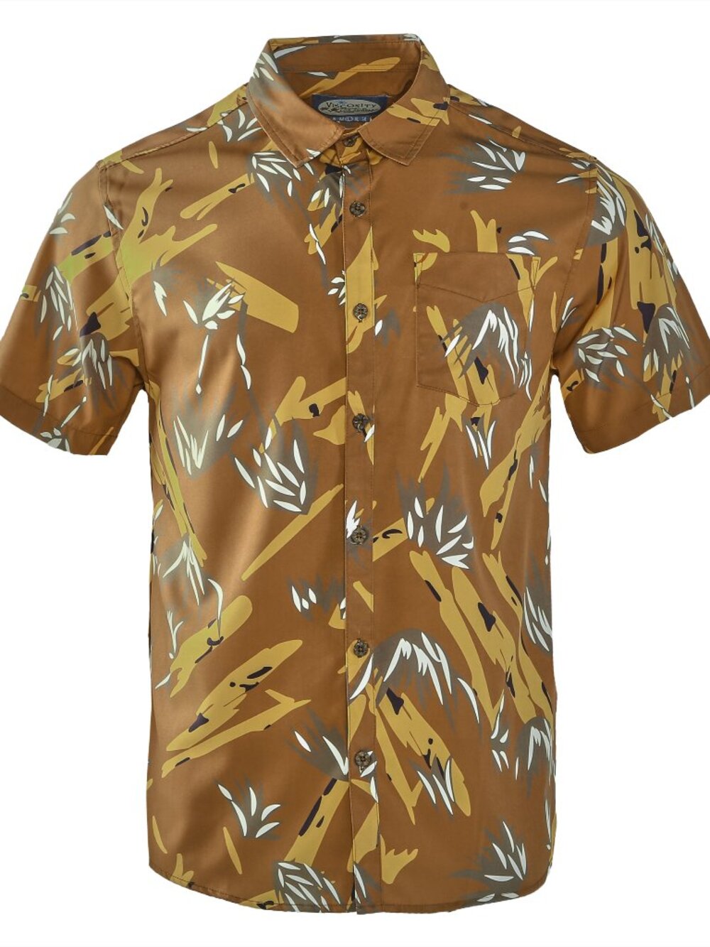 Men's Hawaiian Shirt Short Sleeve Abstract Tropical Print Casual Button Down Top